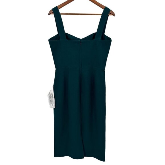 Dress the Population Nicole Crepe Sleeveless Sheath Bodycon Midi Dress L Green - Picture 2 of 7